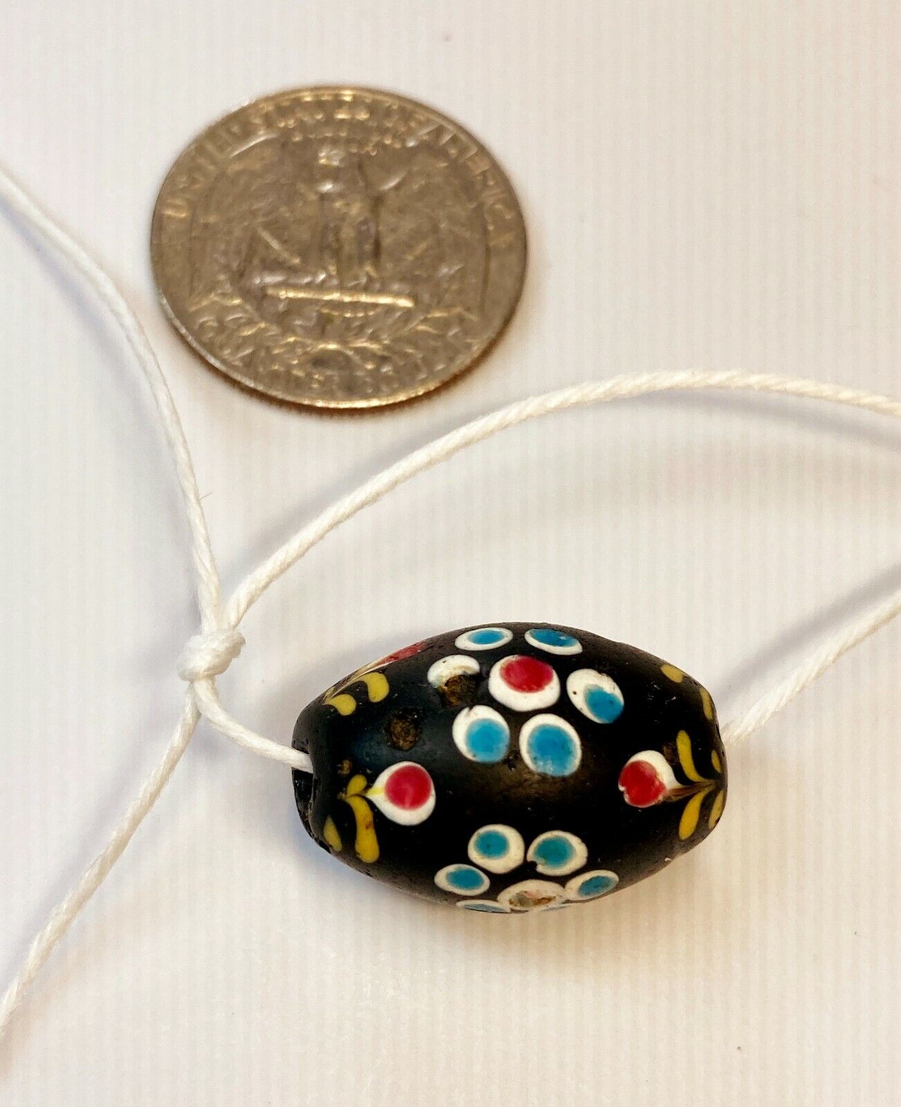 French Ambassador Bead, Vivid Colors, 25x15mm (2 small decoration loss one side)