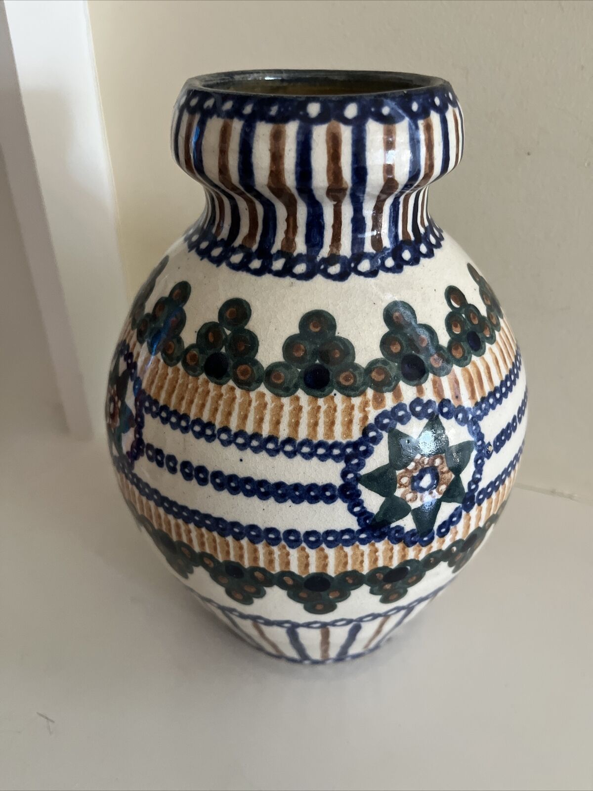 EUC Antique Pottery vase Paul Schreier Bunzlau ceramic 8” Stamped Germany