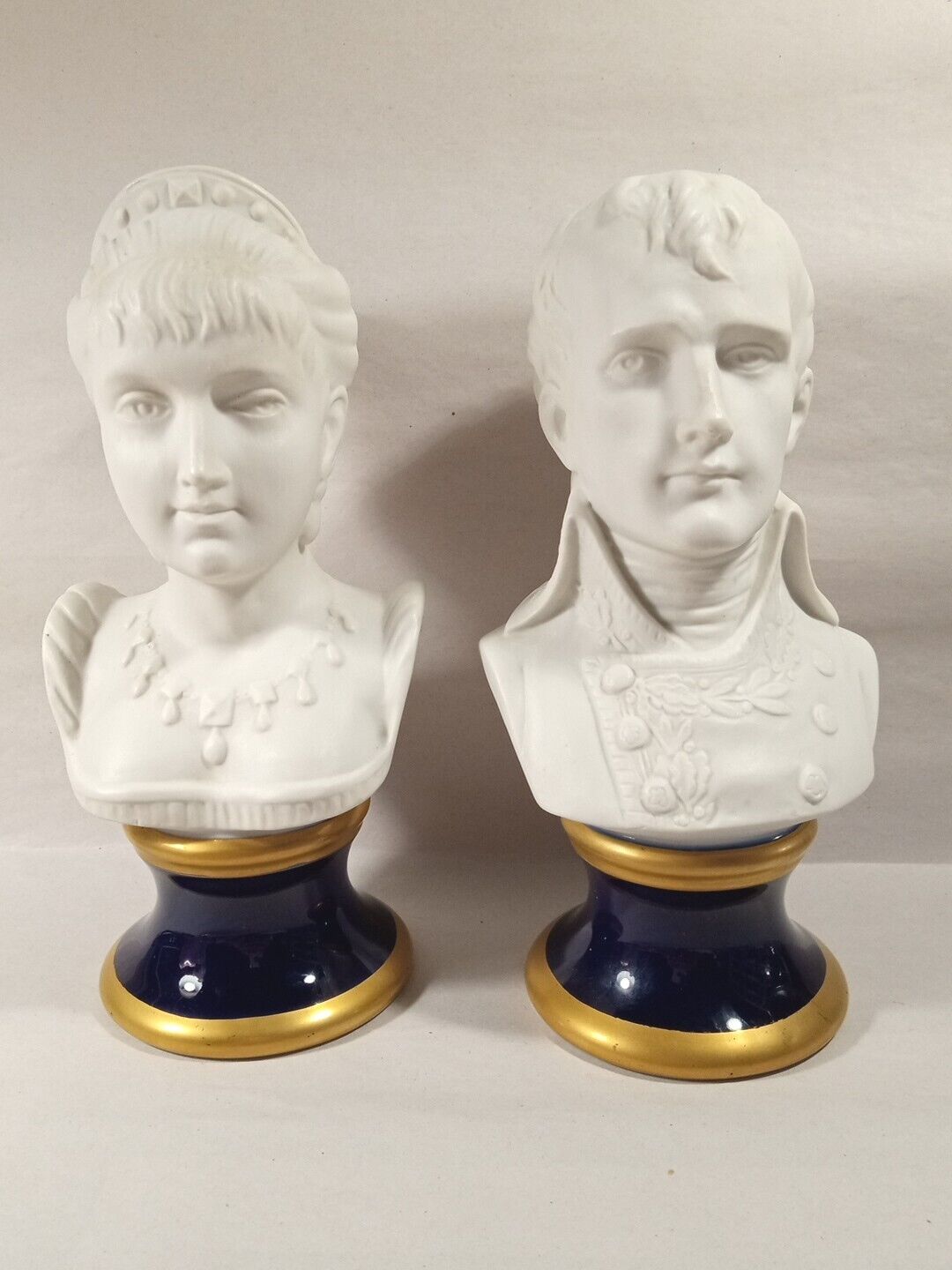 Napoleon & Josephine Signed Porcelain Busts Sculptures KPM by P. Frank 