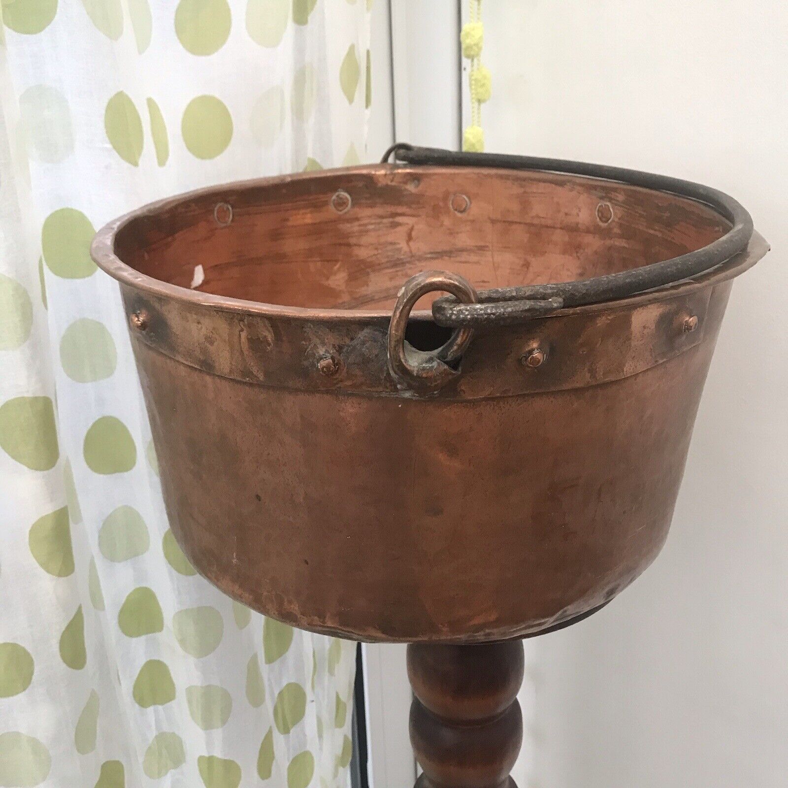 Large French Copper Cauldron Antique Dovetailed Cooking Heavy Hand Made 1800s