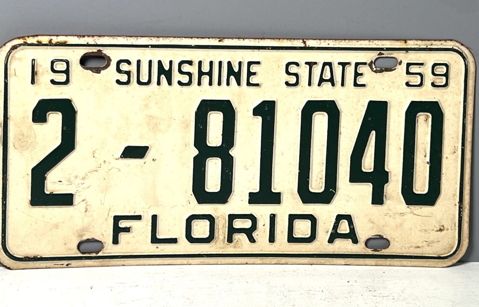 NICE Original  1959 Florida Duval County License Plate Tag