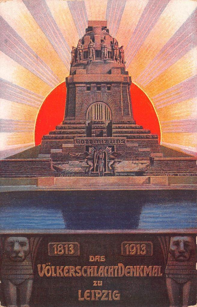 BATTLE OF NATIONS MONUMENT LEIPZIG GERMANY POSTAL CARD POSTCARD (1913)