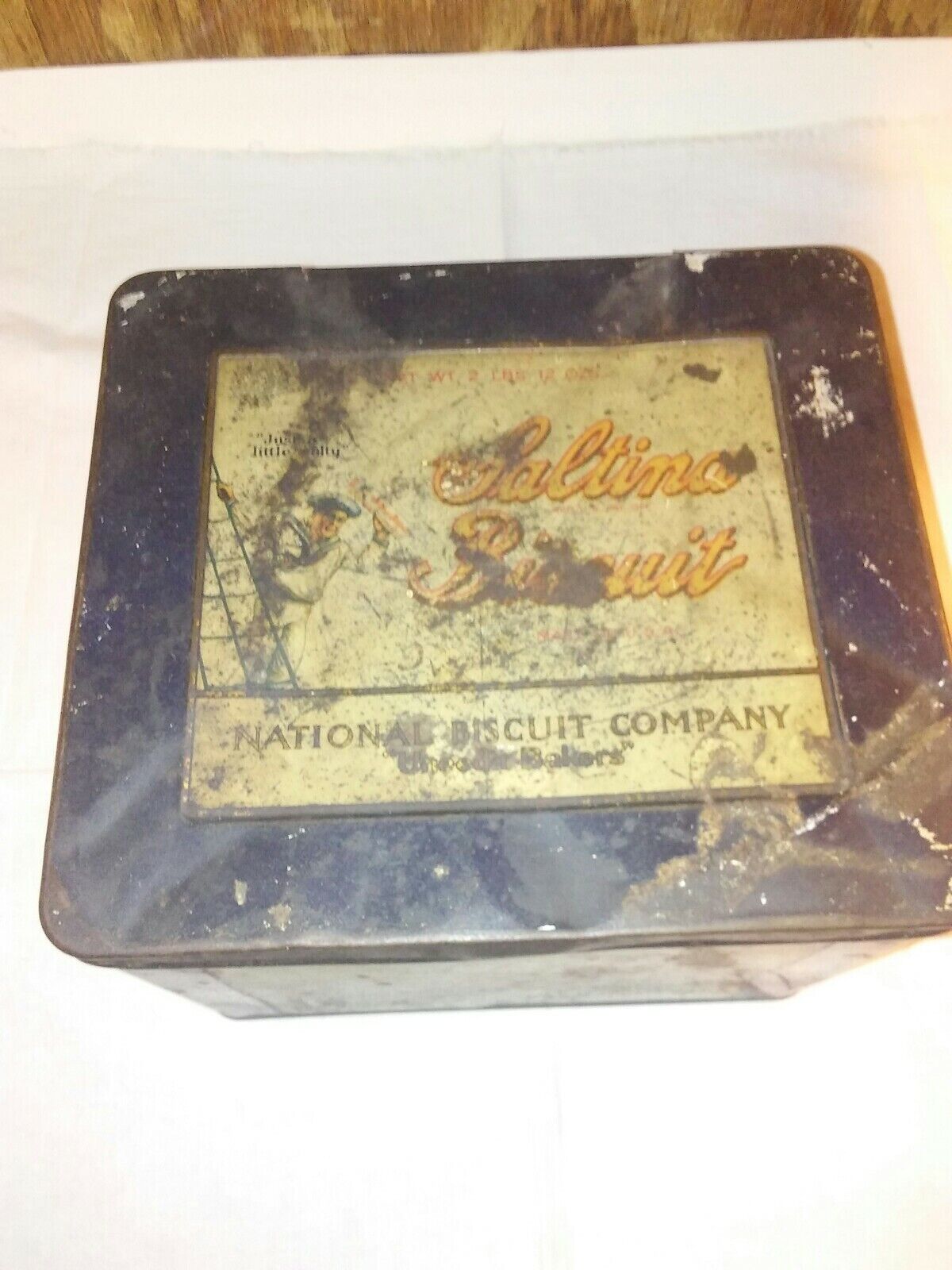  Uneeda Bakers SALTINA BISCUIT cracker Tin can Vintage