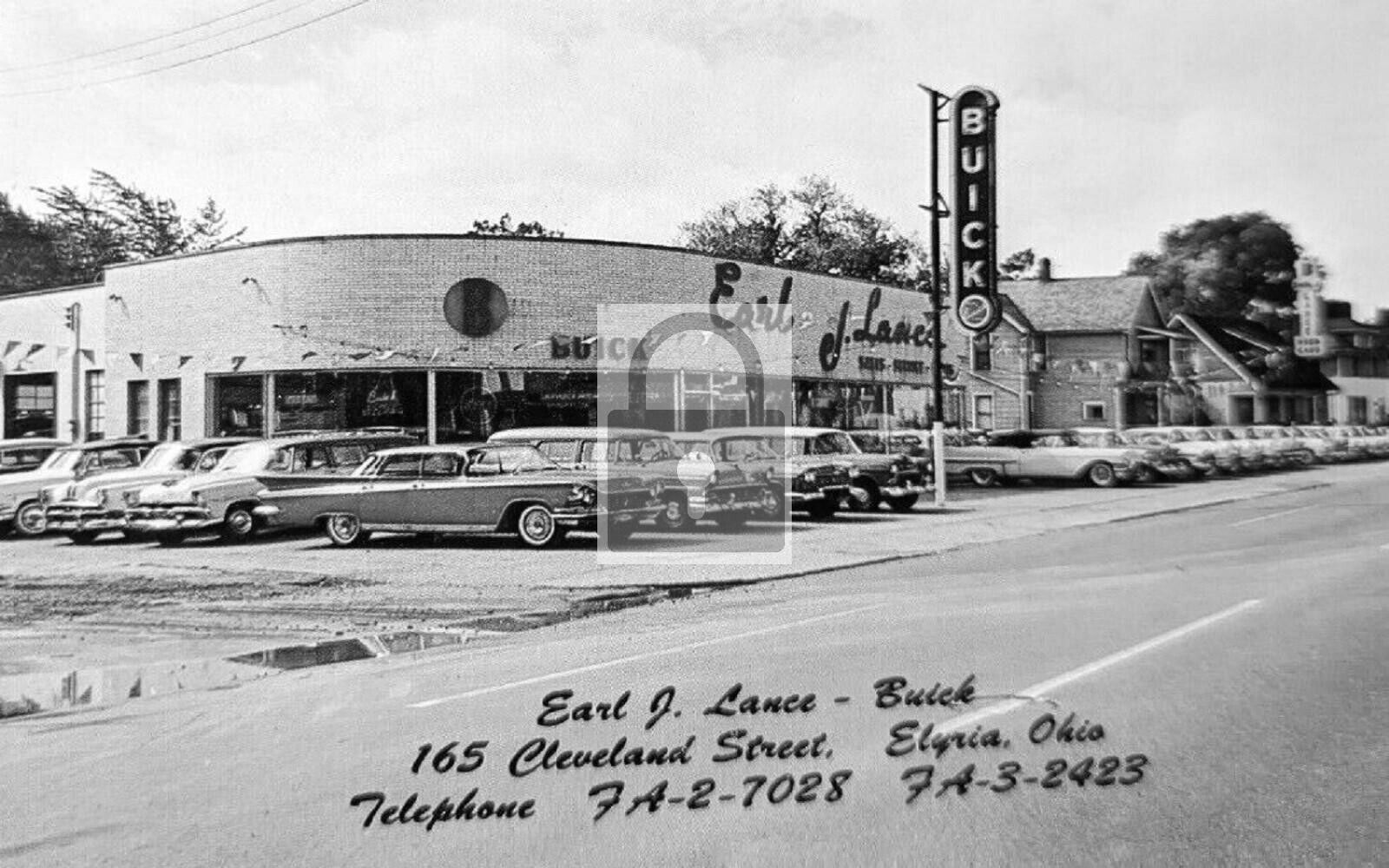 Earl J Lance Buick Dealership Elyria Ohio OH Reprint Postcard