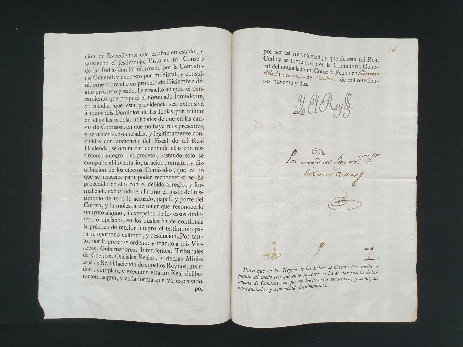 1792 Royalty King Spain Charles IV Signed Royal Document Manuscript Decree Order