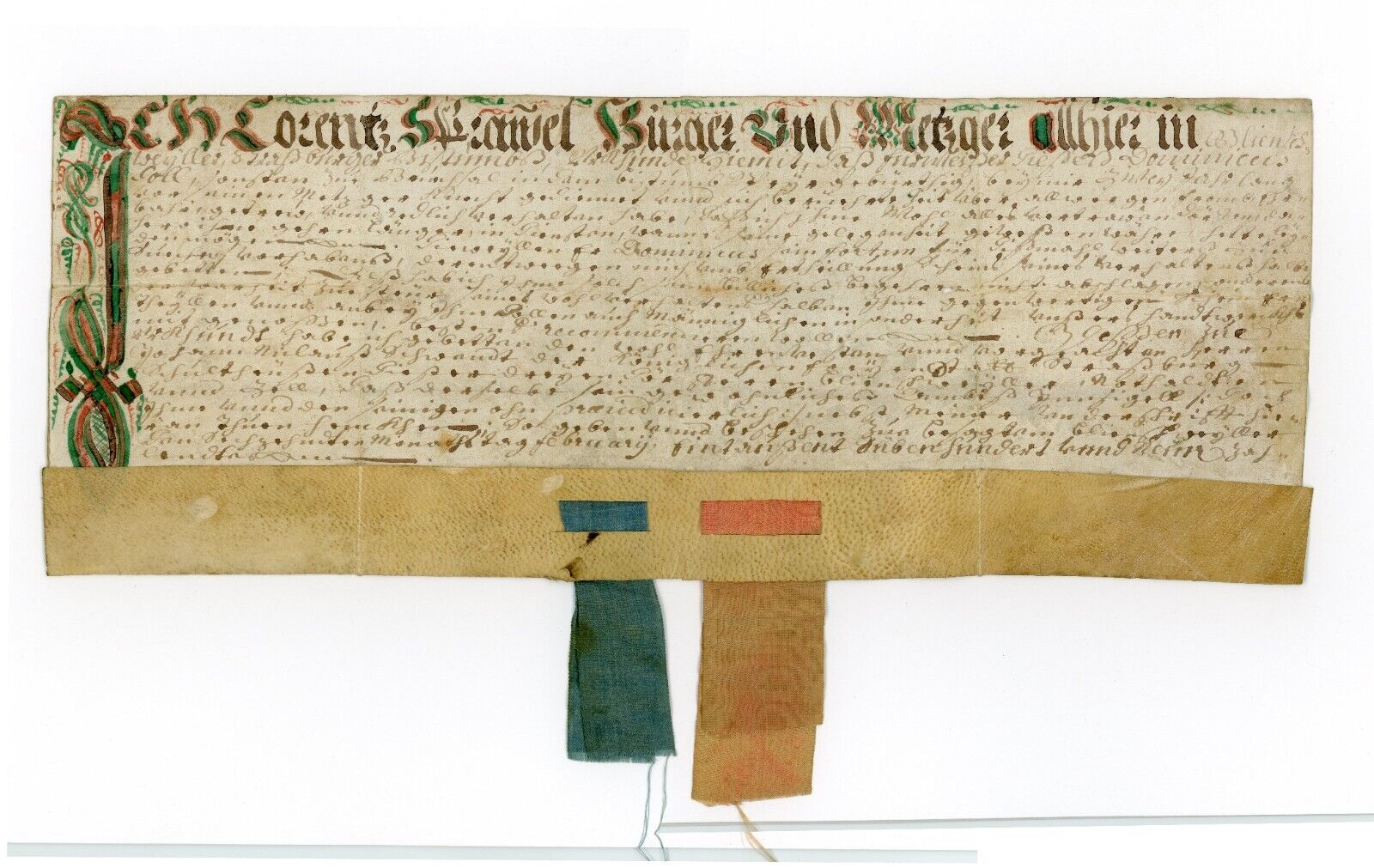REDUCED Fraktur handicraft document 1709 Blienssweller Alsace Germany/France