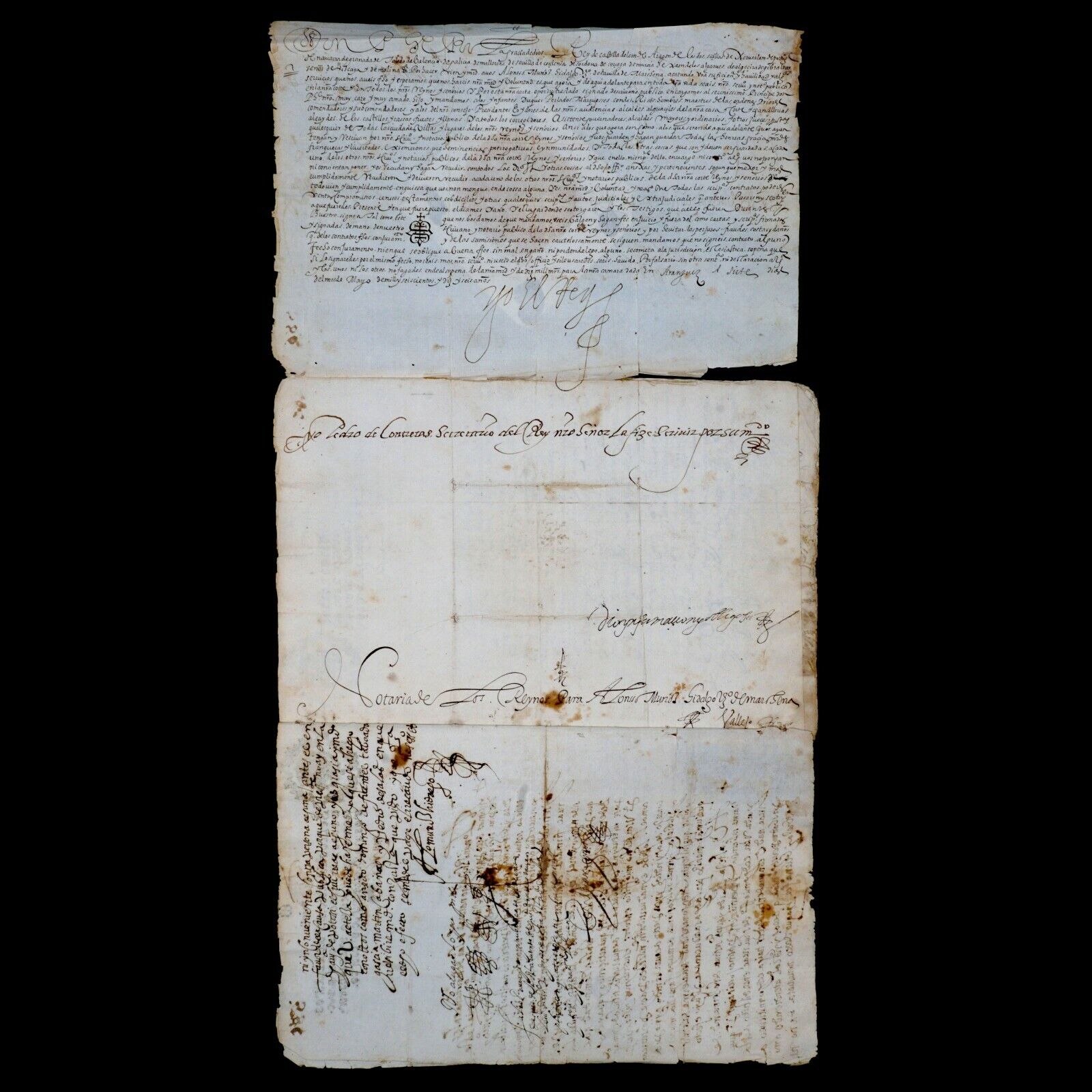 1616 King Philip III Spain Signed Royal Spanish Manuscript Document Decree Order