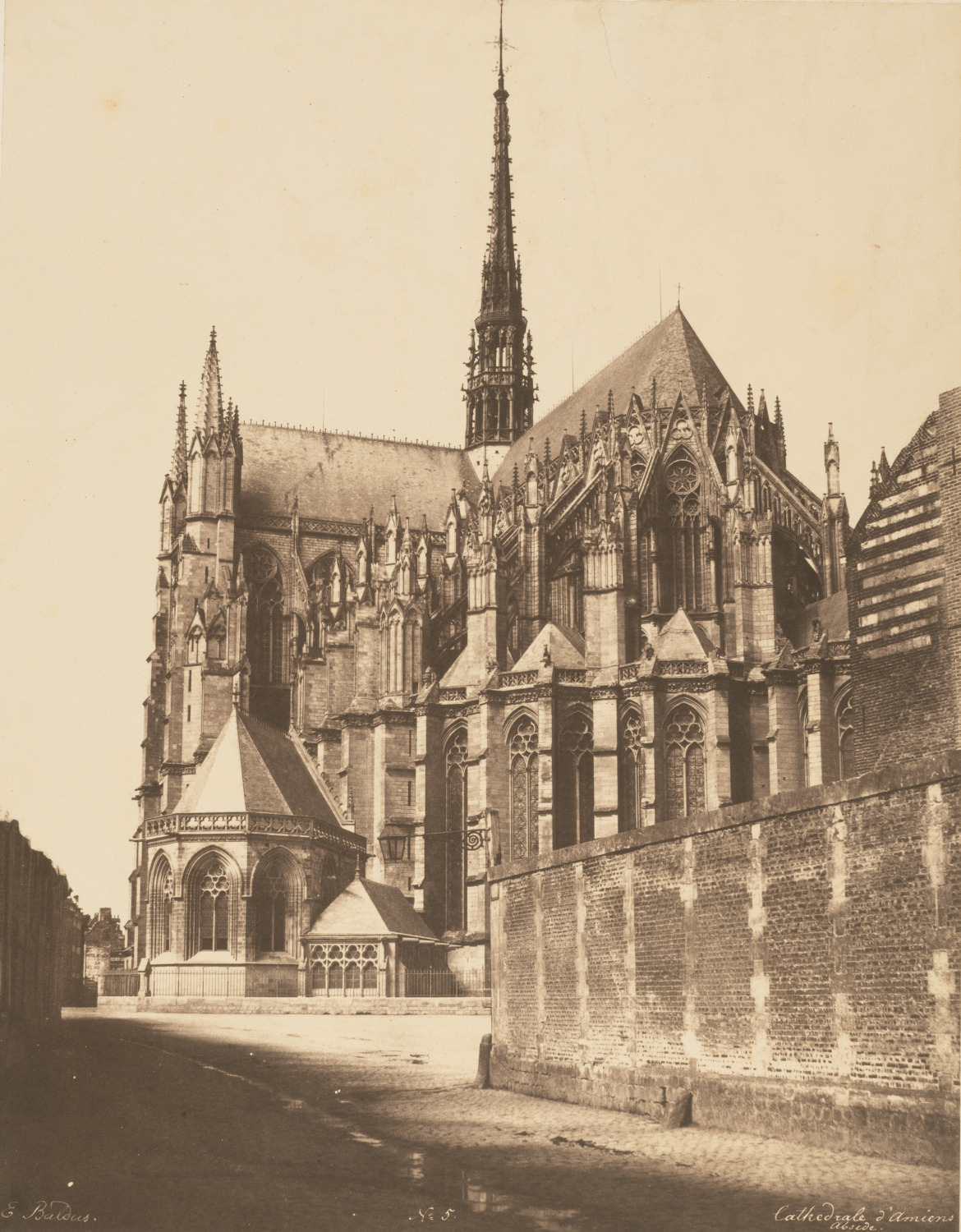 Baldus, Vintage Amiens Cathedral Apse Print, Cardboard Size: 58.5