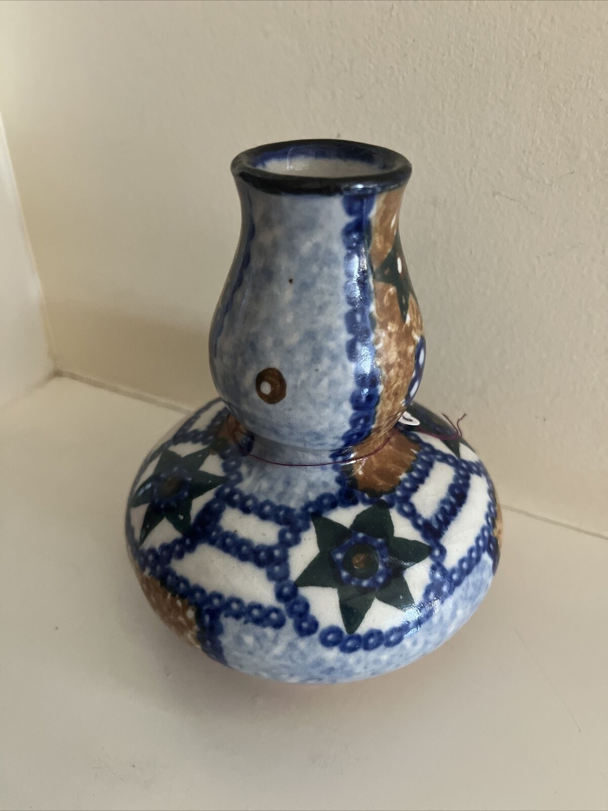 EUC Antique Pottery vase Paul Schreier Bunzlau ceramic 8” Stamped Germany