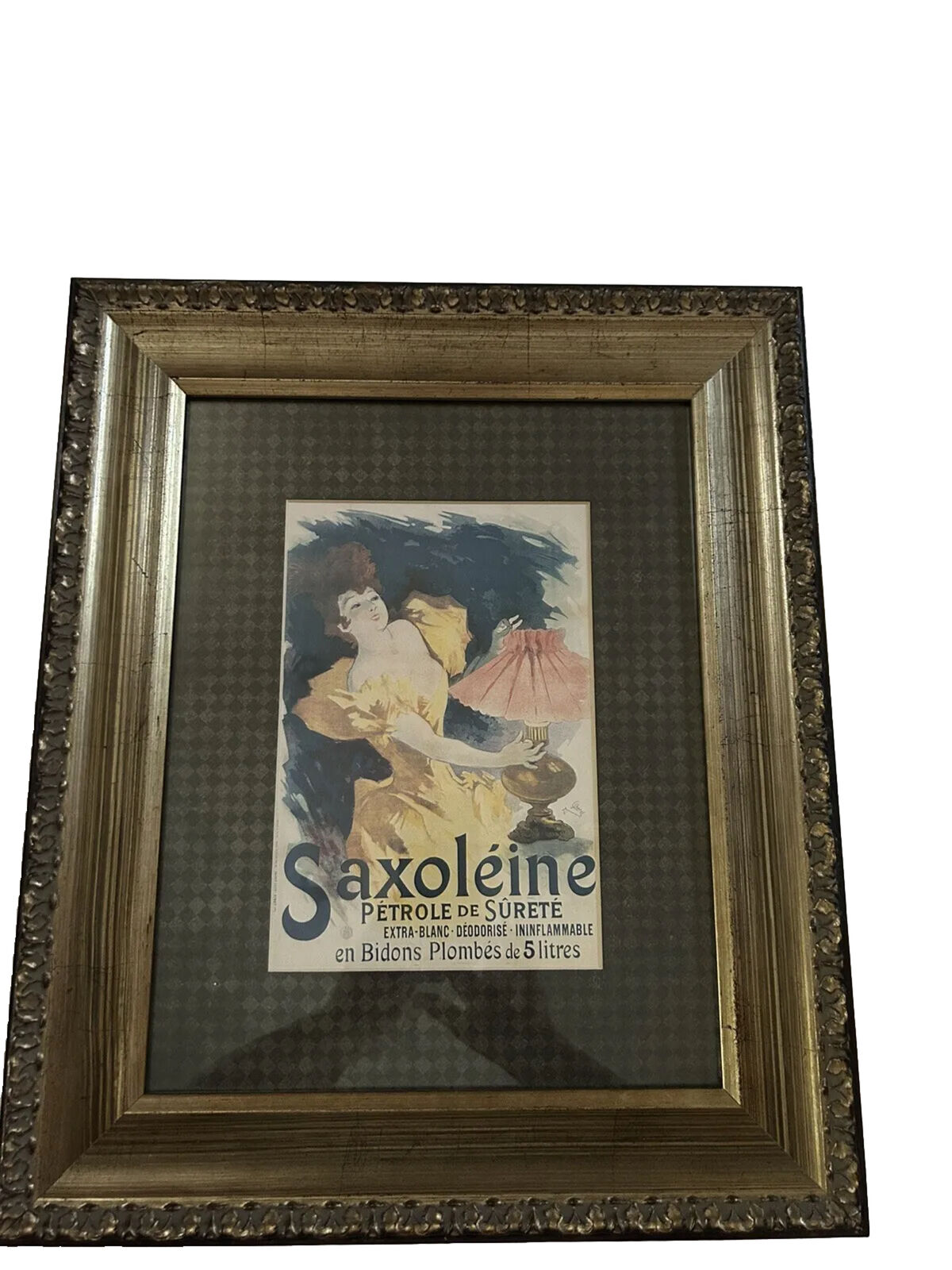 1896 JULES CHERET SAXOLEINE PETROLE SURETE Poster Litho LES AFFICHES ILLUSTREES