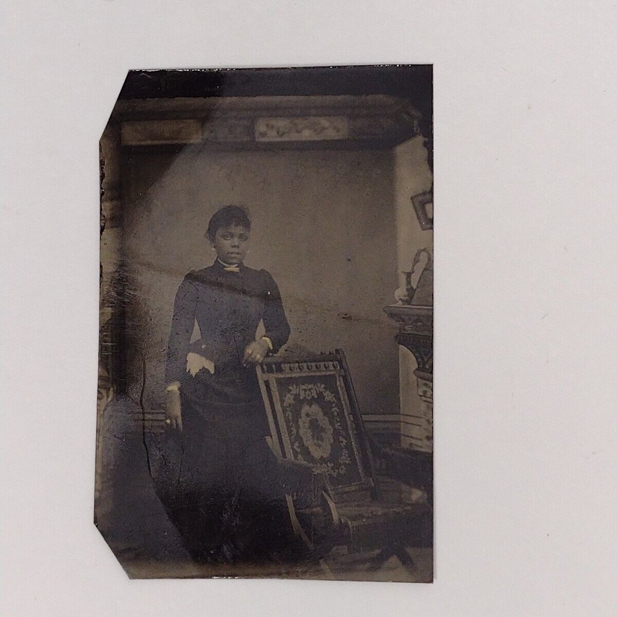 Rare African American Stoic Woman 1860's Tintype Antique