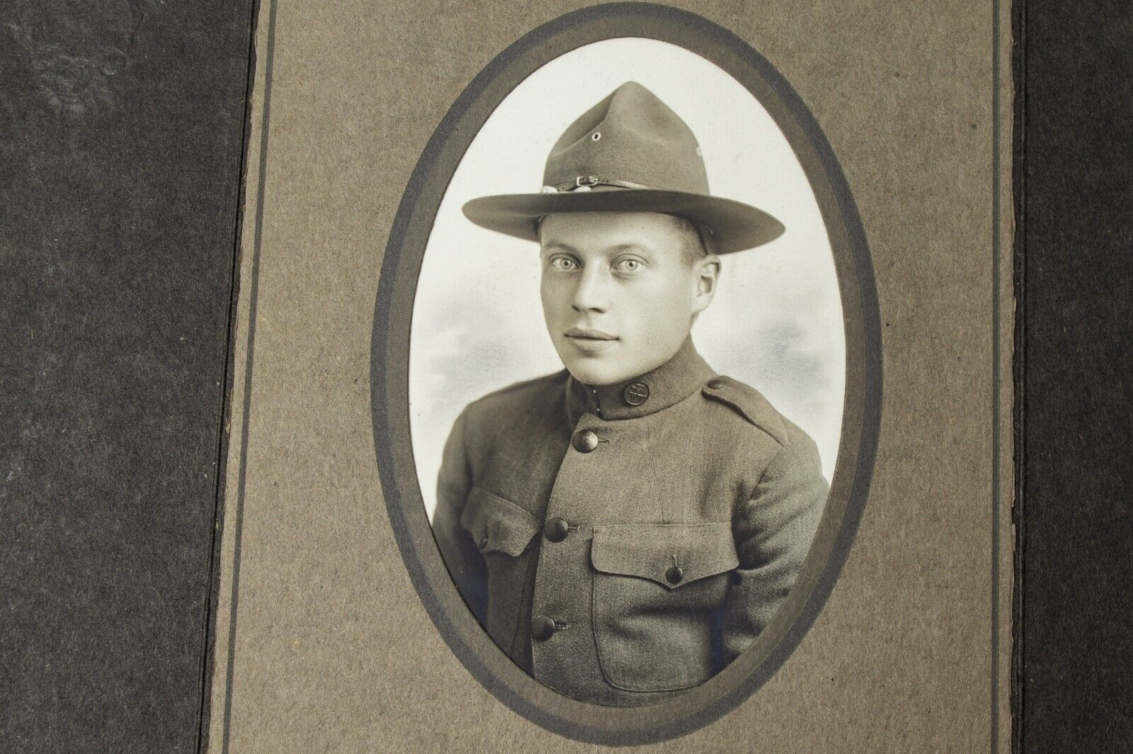 Original WWI US Army Named Soldier In Folio AJ O\'Malley Full Uniform Stetson WW1