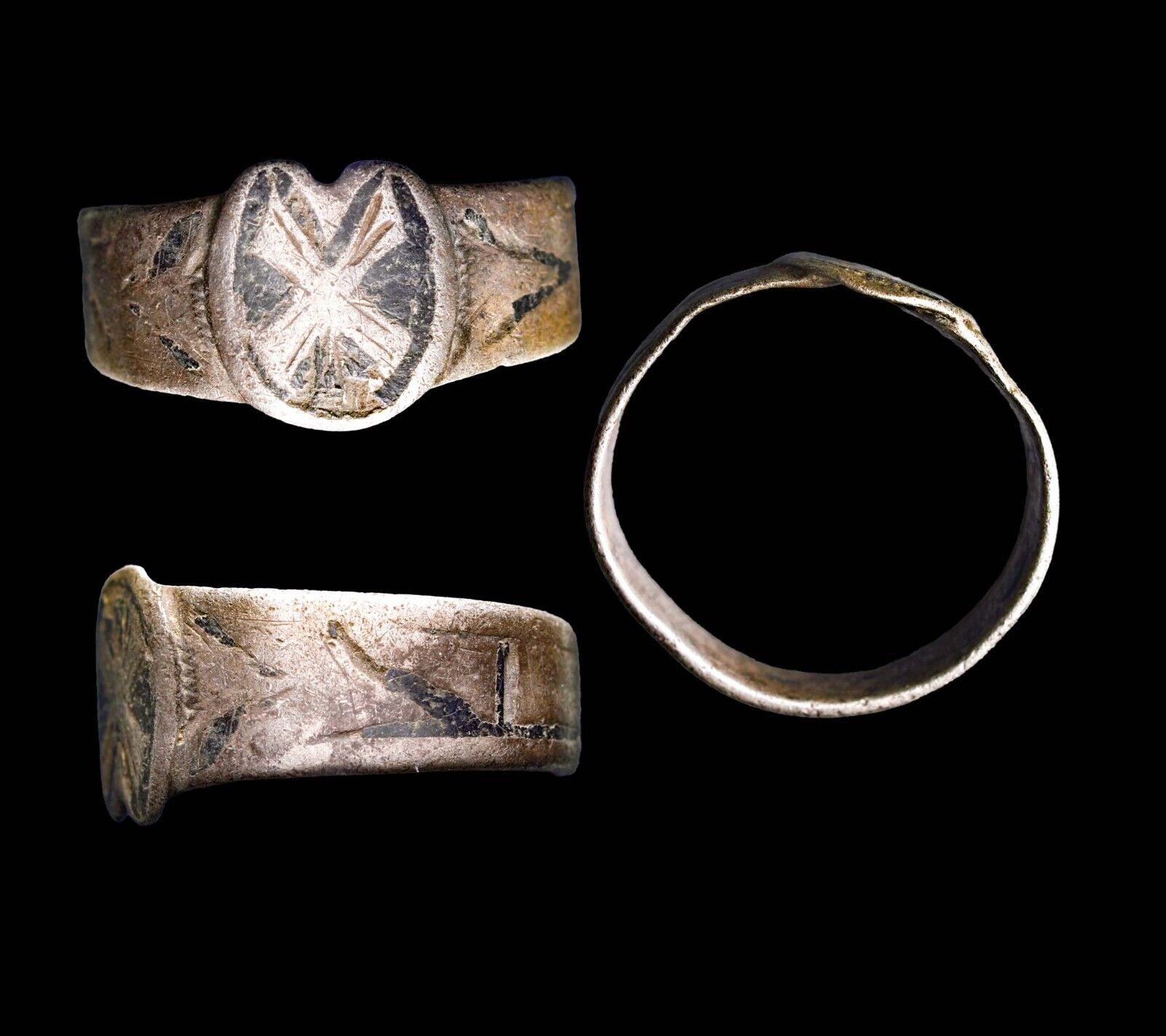 VERY RARE Ancient Silver Roman Ring Tenth 10 LEGION Inlaid X Certified Artifact