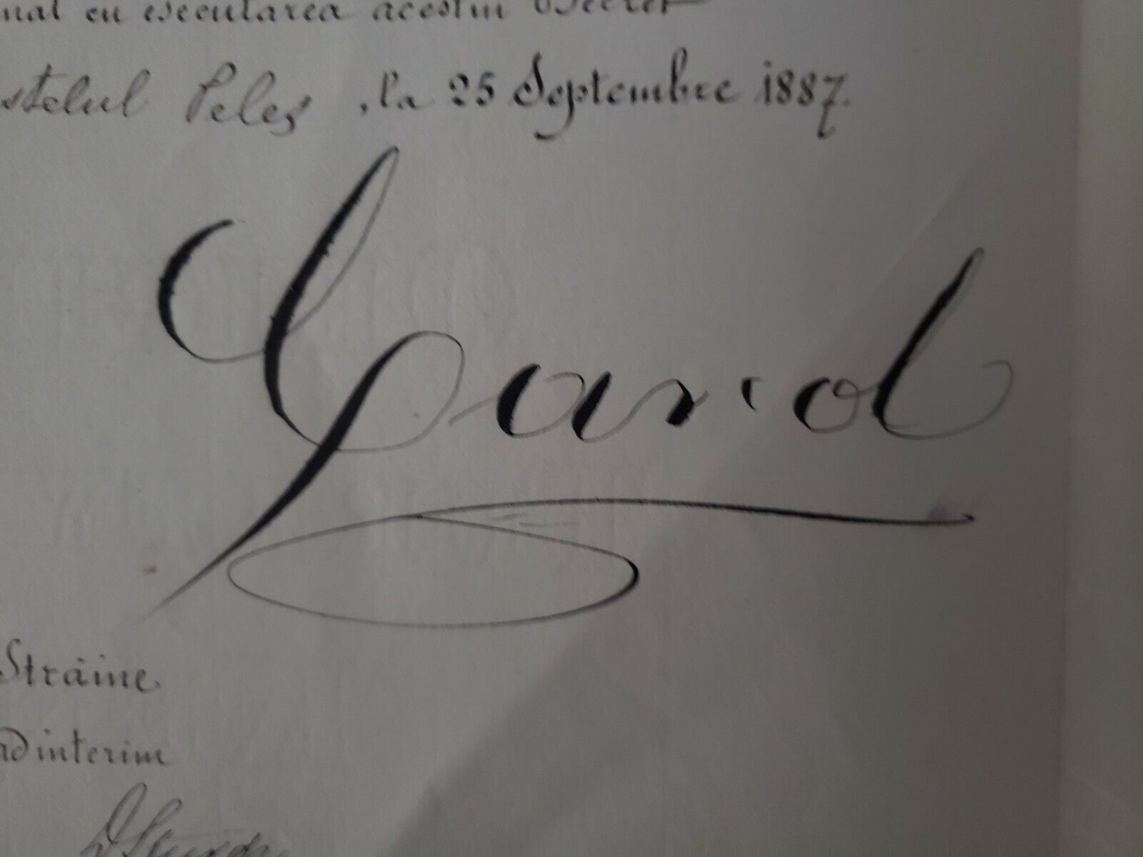 1887 King Carol Romania Hand Signed Royal Document Decree Order Romanian Royalty