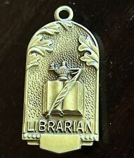 Beautiful Vintage Jostens Librarian Bronze Colored Pin Brooch picture