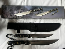 Unique Dual Skull Knives Blades 440 Stainless 11” & 14” with Sheath TR0010 picture