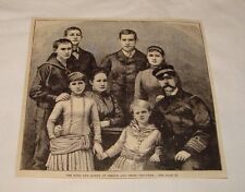 1887 magazine engraving ~ Greece KING AND ROYAL FAMILY picture