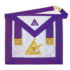 Past Thrice Illustrious Master Apron: Hand-Embroidered with PTIM Emblem - Satin picture