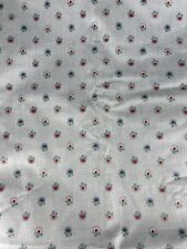 Vintage Fabric - Raymond Waites - 1985 - Blue w/ Pink - Red Flowers picture