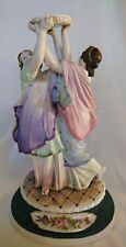 Early 19th C. Neoclassical Two Graces Candle Holder Goddesses picture