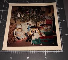 1960s Ideal Metal TRUCK Car Hauler TOY Christmas Vintage COLOR Snapshot PHOTO picture