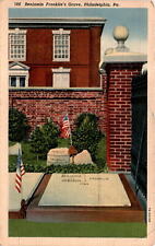 grave, Benjamin Franklin, America, founding fathers, Christ Church Ceme Postcard picture