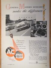 #380 VINTAGE Original Advertisement AC Spark Plugs GM Research 1 page 10/53 picture