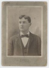 Antique 1898 Large ID'd Cabinet Card Young Man Albert W. Cottier Rochester, NY picture