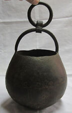An old antique iron hindu ritual lota vessel with handle and ring picture