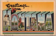 Vintage MONTANA Large Letter Postcard Multi-View / Curteich Linen / 1955 Cancel picture