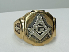 Vintage Masonic Freemason Ring 14k Yellow Gold Sz 10.75 11.6g 18mm picture