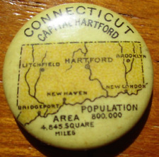 Connecticut Button Pinback Whitehead + Hoag 1894-1896. Vintage picture