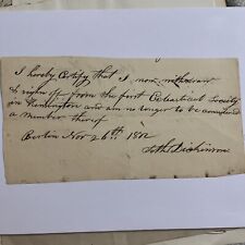 1812? Resignation Letter from the First Ecclesiastical Society of Kensington CT picture