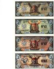 Very Scarce Set of All 4 2007 & 2011 Pirate of the Caribbean Disney Dollars picture
