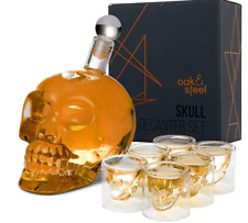 Skull Decanter Set with 6 Unique Skull Glasses - Skull Bottle Decanters & Ship picture