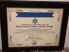 FRENCH NATIONAL ORDER OF MERIT / KNIGHT (COMMEMORATIVE CERTIFICATE) picture