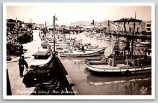 San Francisco California~Fisherman's Wharf~Boats~Real Photo Postcard~RPPC picture