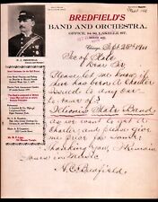 1901 Chicago - Bredfields Band & Orchestra - History Rare Letter Head Bill picture