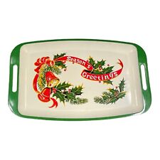 Vintage Plastic Holiday Season’s Greetings Serving Cookie Tray picture