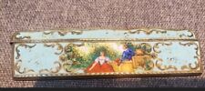 Antique Enamel Sterling Silver Gold Plate Comb Cover Italy picture
