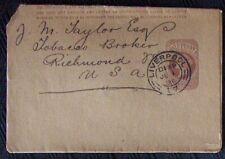 British Letter to Richmond, US posted 1896 printed stamp. picture