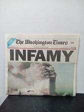 The Washington Times INFAMY Full Newspaper 9/11 September 12, 2001 picture