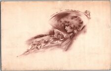 Beautiful Lady Roses Vintage Post Card A14 picture