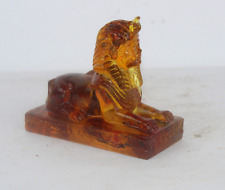 RARE ANCIENT EGYPTIAN ANTIQUE Great Sphinx Protector Amber Statue Stone EGYCOM picture