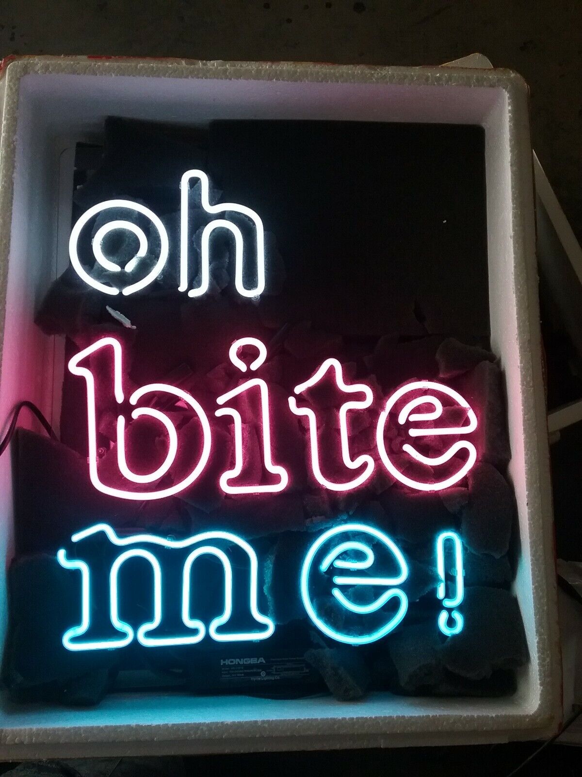 New Oh Bite Me Neon Light Sign 20"x16" Beer Gift Bar Real ...