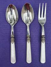EME 18/10 STAINLESS NAPOLEON PEARL-IVORY 2SERVING SPOON2 & SERVING FORK picture