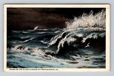 Virginia Beach VA-Virginia, Storm On The Atlantic Ocean, Vintage c1918 Postcard picture
