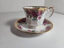 Vintage Elizabethan Georgian Rose England Gold Trim Tea Cup and Saucer picture