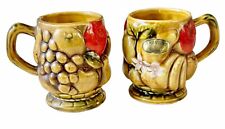 Vintage Set Of 2- Ardco 3D Harvest Fruit Mug-Ceramic C-1727- Japan picture