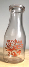 WWII PRODUCERS DAIRY DANVILLE ILLINOIS ILL IL STATUE OF LIBERTY PINT MILK BOTTLE picture